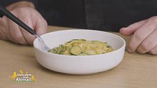 Tagliatelle con crema di zucca e zucchine