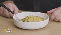Tagliatelle con crema di zucca e zucchine