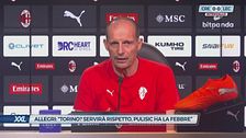 Allegri: "Torino? Servirà rispetto, Pulisic ha la febbre"