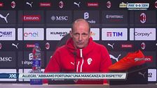 Allegri: "Abbiamo fortuna? Una mancanza di rispetto"