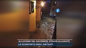 Alluvione nel Savonese, strade allagate