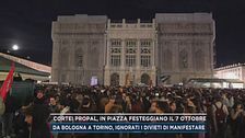 Cortei proPal, in piazza festeggiano il 7 ottobre