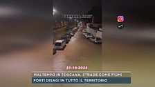 Maltempo in Toscana, strade come fiumi