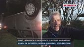 Como, auto finite nel giardino di una villetta