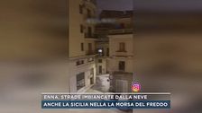 Enna, strade imbiancate dalla neve