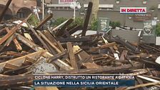 Ciclone Harry, distrutto un ristorante a Catania