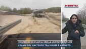 Maltempo, in Molise il ponte sul fiume Trigno si spezza a metà