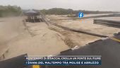 Montenero di Bisaccia, crolla un ponte sul fiume