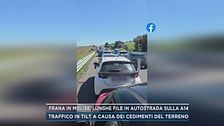 Frana in Molise, lunghe file in autostrada sulla A14