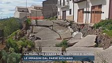 La frana che avanza nel territorio di Sutera