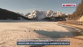 Lago di Misurina, la follia dei turisti sul ghiaccio