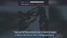 Timelapse del traffico navale nello stretto di Hormuz