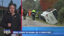 Treviso, schianto tra pullman e suv, 15 studenti feriti