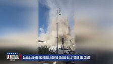 Paura ai Fori Imperiali, doppio crollo alla Torre dei Conti