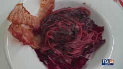 Tagliatelle all'enantio con radicchio rosso e speck croccante