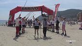 Sci di fondo sulla sabbia a Laigueglia