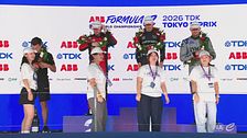 Il podio della Gara 2 a Tokyo