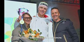 L'orgoglio di mamma e papà per il loro Simone Deromedis