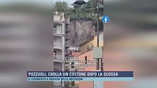 Pozzuoli, crolla un costone dopo la scossa