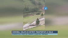 Cervinia, colata di detriti trasportati a valle