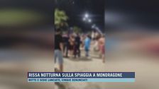 Rissa notturna sulla spiaggia a Mondragone