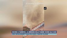 Incendi a Taormina, le immagini delle fiamme vicino alle case