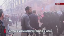 Guerriglia a Milano, scontri e cariche in Duomo