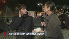 Roma: giovani in tenda contro il carovita