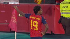 Spagna subito in vantaggio con un grande gol di Yamal