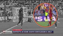 La moviola di Roma-Inter: giusto convalidare il gol di Koné?