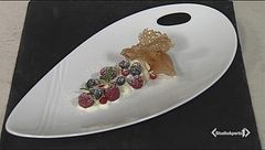 Croccantino all'arancia con tiramisù al limone