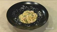 Fusilli con asparagi e gamberetti