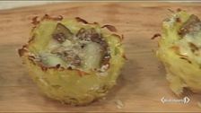 Cestini di patate con funghi e taleggio