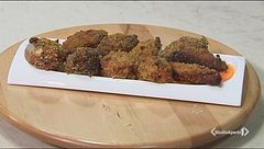 Alette di pollo panate su letto di crema ai peperoni