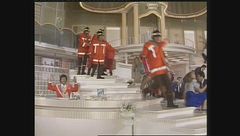 Lino Banfi, Christian De Sica e Massimo Boldi in veste di pompieri a Grand Hotel