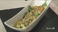 Insalata con avocado,noci, spinacino e arance