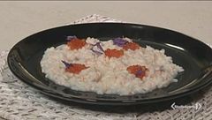 Risotto con trota, uova e prosecco