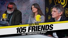 Diego Abatantuono, Vincenzo Salemme e Rosita Celentano, presentano "Compromessi sposi" a 105 Friends