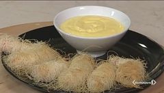 Gamberi croccanti in pasta kataifi con maionese all'arancia