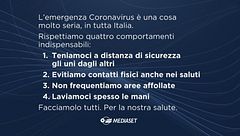 Coronavirus: quattro comportamenti indispensabili da rispettare