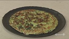 Frittata con cipollotti, zucchine e spinacini