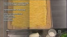 Maccheroncini di Campofilone con olive e pane croccante