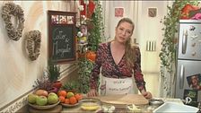 Dischetti di polenta con pere e gorgonzola