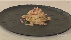 Spaghetti gamberi e pancetta