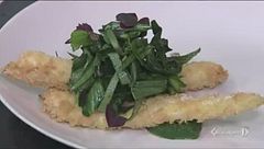 Cotoletta di bietola e sogliola con insalata aromatica al miele