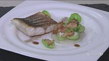 Filetto di branzino con crema di  topinambur