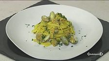 Linguine con vongole veraci allo zafferano