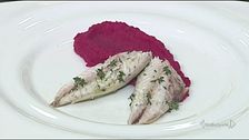 Sgombro su purè rosso