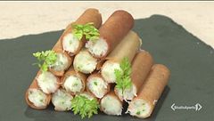 Cannoli croccanti ripieni di merluzzo mantecato