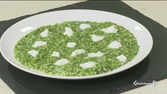 Risotto agli spinaci con mozzarella di bufala campana